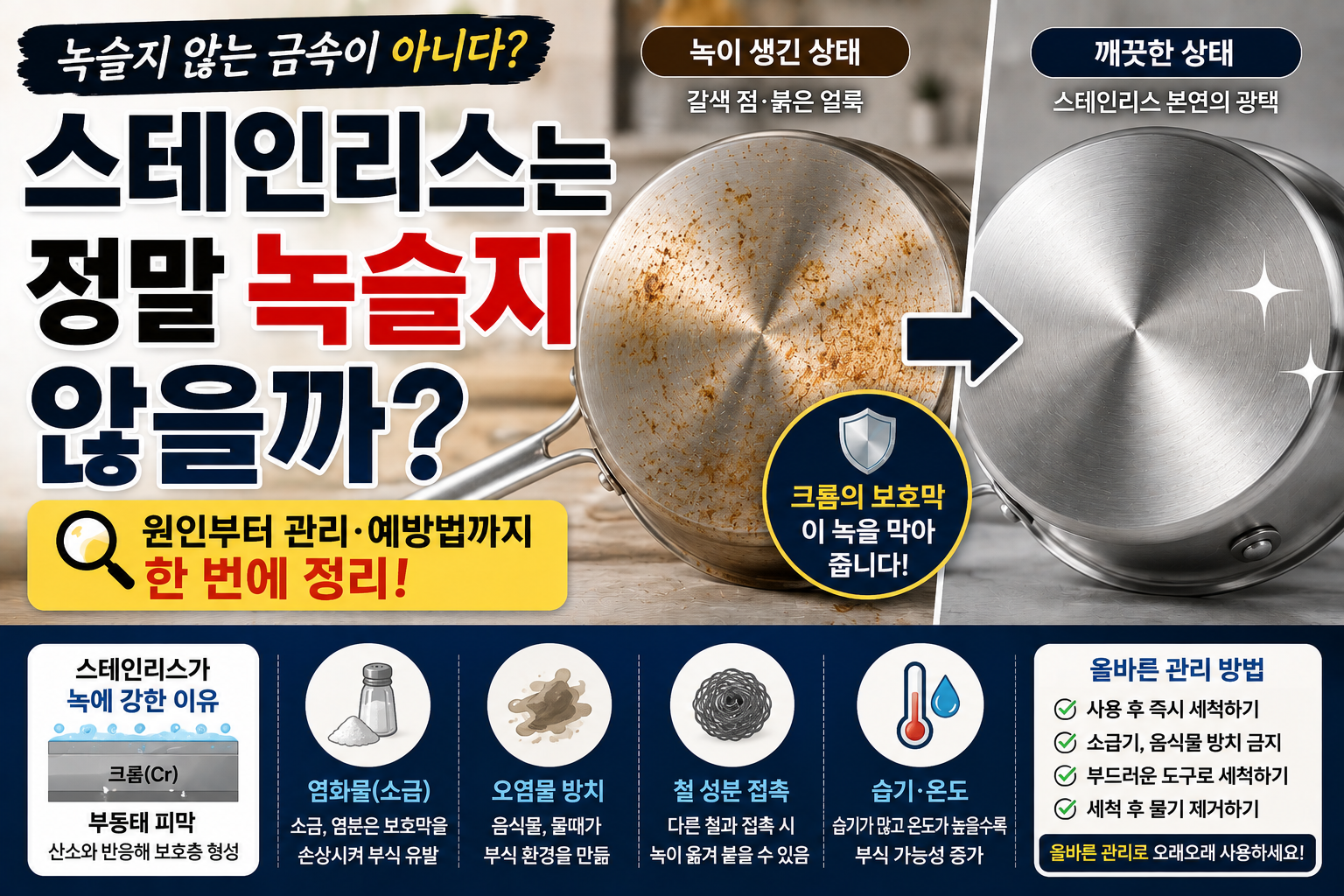 스테인리스 녹슬지 않을까