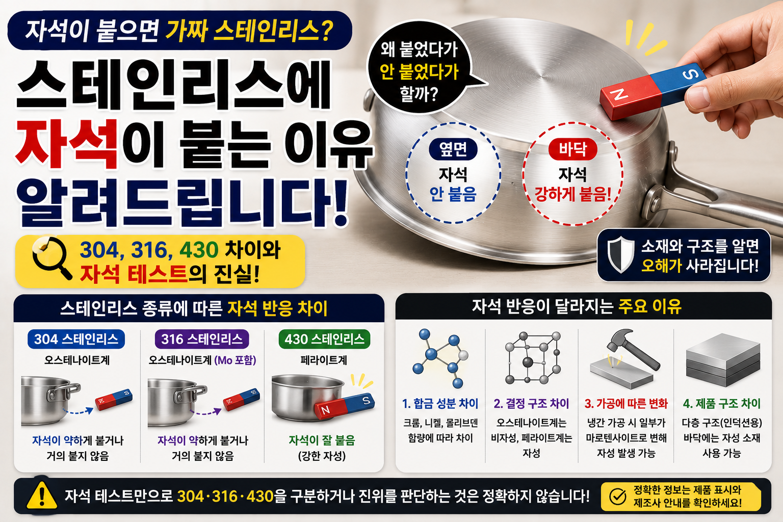 스테인리스 자석 붙는 이유